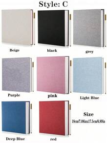 亚麻相册自粘剪贴簿相册适用于 2x3 4x6 5x7 8x10 10x12 照片剪贴簿相册 DIY 照片书、生日礼物、送给女性妈妈、婚礼家庭旅行收纳簿、返校、学校用品 - 彩色 - 查看 11