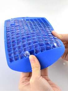 1 pieza Molde de cubitos de hielo de silicona de color opcional con 160 mini cubos y molde de liberación fácil para hielo triturado y arena de hielo