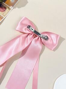 1pc Women's Large Shiny Satin Bow Hair Clip Barrette, Simple Yet Sweet, Suitable For Daily Commute, Holidays, Parties, Outings, Photoshoots, Any Occasion - Perfect Gift For Best Friend