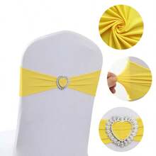 30/10/1 Pieces Of Spandex Elastic Chair With Bow Tie For Wedding Reception - Universal Elastic Chair Cover Strap, Buckle Slider Suitable For Decorating Chair Waistband, Birthday Party, Wedding Party, On-Site Chair Backrest Decoration And Fixation For Banquets, Parties, Hotel Events