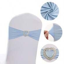 30/10/1 Pieces Of Spandex Elastic Chair With Bow Tie For Wedding Reception - Universal Elastic Chair Cover Strap, Buckle Slider Suitable For Decorating Chair Waistband, Birthday Party, Wedding Party, On-Site Chair Backrest Decoration And Fixation For Banquets, Parties, Hotel Events