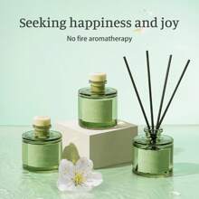 1pc, 50ML Air Freshener With 5pcs Fragrance Sticks, Suitable For Bathroom Deodorizer, Bedroom Fragrance, Home Decor, Glass Bottle, Rectangular, Feather-Free, Long-Lasting Fragrance Essential Oil, Ideal For Eliminating Odors, Valentine's Day Gift, Aromatherapy, Diffuser, Home Fragrance, House Freshener - Multicolor - View 2