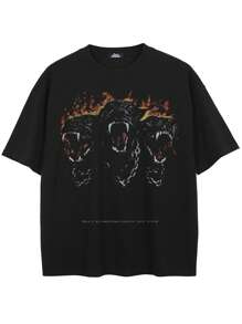 Tiny Spark Camiseta de manga corta casual con estampado de letras para uso diario de hombres, verano