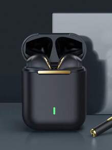 WoSD TWS 5.3 无线耳机，立体声高保真音乐耳机，带麦克风，低延迟游戏耳机 - 黑色 - 查看 2