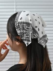 1件装女士复古优雅佩斯利花纹三角围巾，头巾，多功能发带，适合日常外出、发饰、头巾式发带，秋冬季度假装扮，女士头巾，柔软头巾