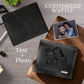 Personalized Wallets For Men Wallets For Customized Photos And Texts Anniversary Gifts For Him Handwritten Carved Wallets Holiday Gifts For Husbands And Fathers Wallet Mini Wallet Purse Wallet Men Wallet Leather Small Wallet,Foldable,Functional,Practical,Portable,Versatile,Multifunction,Lightweight,Colorful,Vintage,Adorable,Cute,Contracted,Minimalist,Custom,Personalized,Unique,Customized,Girlfriend,Boyfriend,Family,Friends,Beach Bag,School Supplies,Back To School,For Office,For School,For Classroom,For Teacher Gifts,For University,For Colleague,For Dorm Rooms,For Teacher,For Boys And Girls,For Teenagers,Junior High School Students,Middle School Students,High School Senior High School Students,College Students,University Students,Freshman,Sophomore,Underclassmen