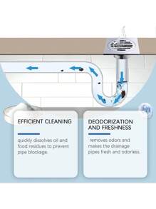 1 Pc Drain Clog Remover, Fast Dissolving Cleaner For Hair And Grease Clogged Drains (100g)