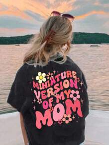 T-shirt col rond à manches courtes imprimé amusant, style décontracté, pour jeunes filles, été