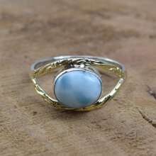 925 Sterling Silver And Brass Onyx Gemstone Jewelry Ring ~ December Month Birthstone ~ Natural Crystal Gemstone Ring ~ Gift For Valentine Day - 拉利馬爾 - 查看 1