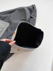 Fashionable Solid Color Handbag, PU Material Large Capacity Flap Magnetic Closure Square Bag, Crocodile Pattern Women's Purse, Multipurpose Party Evening Bag, Suitable For Women Travel And Shopping - White - View 7