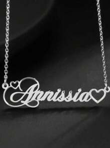 [Customized] 1pc Personalized Creative Heart-Shaped Letter Pendant Necklace, Suitable For Gifts, Holidays, Celebrations, Minimalist & Elegant, Best Choice For Gifts, Holidays, Valentine's Day, Thanksgiving, Christmas