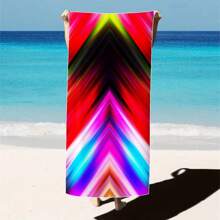 1pc Colorful Printed Beach Towel, 100% Polyester, Lightweight, Quick Dry, Absorbent, Modern Style, Rectangular Shape, Hand/Machine Washable, Suitable For Yoga, Travel, Swimming, Beach, Fitness, Camping, Bathroom, Valentine's Day, Birthday Gift Beach Essentials - Multicolor - View 11
