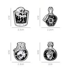 4 szt./8 szt. Punk Style Czaszka, Serce I Butelka Wina Kształt Metalowej Broszki, Ozdoby Koszuli Pin Do Ubrań Torby Urok
