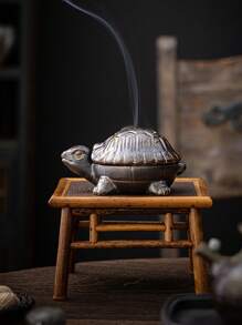 1pc Vintage Turtle Shaped Ceramic Incense Burner, Aromatic Art Decor For Tea Room, Bathroom, Living Room, Suitable For Incense Burning Gifts Birthday Graduation