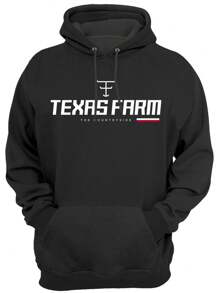 Texas Farme Men's And Youth Sweatshirt Blouse With Kangaroo Pocket And Flannel Hood-Cc - màu đen - Xem 4