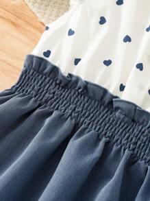 Váy mùa hè họa tiết trái tim dễ thương cho bé gái - Màu xanh lam - Xem 4