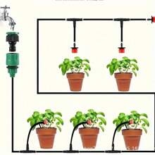 Adjustable Flow Garden Drip Irrigation System, Automatic Watering System, Made Of Plastic Material, No Need For Electricity, Universal Connection Thread, Water-Saving Spraying Device, Suitable For Gardens