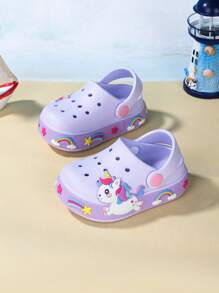 1 Pair Baby Horse Pattern Breathable Non-Slip Slip-On Beach Sandals, Slippers