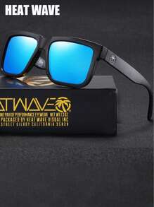 HEAT WAVE 1 件装男士时尚户外运动时尚眼镜，热浪设计彩色镜面镜片骑行眼镜 - HW02 - 查看 1