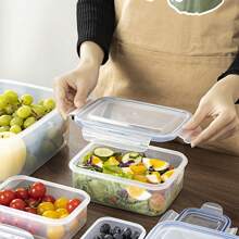 Set de 3/4/6 piezas de recipientes de almacenamiento de alimentos a prueba de fugas, con capacidad de hasta 84 onzas, con tapas herméticas, aptos para microondas, reutilizables, rectangulares, para preparación de comidas y organización de la cocina