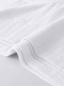 HANQIYA 4pcs Women Underwear, Skin-Friendly, Elegant Solid Color With Striped Design, Extended Gusset