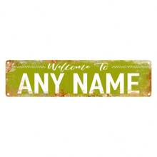 1pc Customized Vintage Street Metal Sign Plate, Personalized Road Sign, Yard Sign, House Sign, Distressed Street Sign, Outdoor Sign, Suitable For Multiple Scenes, 15.75*3.94 Inches, Metal Foil Decor