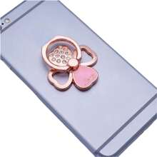 360° Rotating Shiny Flower Ring Phone Holder - Universal Shiny Metal Phone Ring Stand Grip, Cute Portable Phone Accessory For All Smartphones - Multicolor - View 17