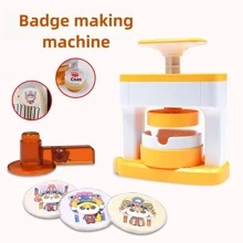 Badge Maker 1 Set DIY Round Button Maker With 48 Patterns And 48 Button Parts Cute Press Pin Maker Machine Gift (Some Color Patterns Are Random)