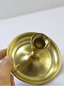 1 件北欧轻奢铜烛台，婚礼派对餐桌装饰烛台，生日派对情侣约会求婚烛光晚餐烛台道具，酒吧派对长杆蜡烛底座，万圣节圣诞装饰