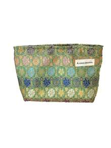 1pc Chinese Style Artistic Cosmetic Bag, Portable Skincare Product Storage Pouch, Handheld Toiletry Bag, Gift Bag