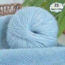 6 件/包，共 150 克金色闪光多色马海毛纱线，手工 DIY 材料，用于编织秋冬保暖时尚毛衣、套头衫、围巾、帽子、手套 - 金聰6團 - 查看 17