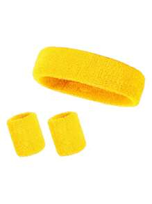 3-Piece Solid Color Polyester Sports Wristband And Headband - Breathable All Season Polyester Knit, 2pcs Wrist Guard, 1pc Headband Sweat Band, Sweat Proof Portable, Suitable For Basketball, Badminton, Tennis, Baseball, Hiking Sports Accessories, Unisex