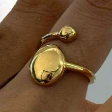 1 Pair Minimalist Geometric Thread Textured Metal Industrial Style Casual Rings For Women
