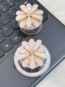 Mobile Phone Magnetic Holder, Flower Pattern Slouchy Holder Mobile Phone Holder, Retractable And Reusable