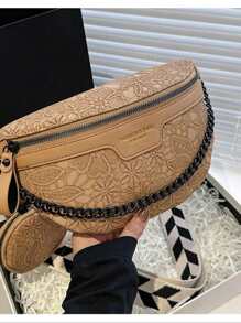 Fashionable Versatile Waist Bag Chest Bag, Unisex, Suitable For All Seasons - Khaki - View 1