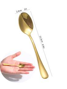 10/20 件不锈钢 4.4 英寸尖头咖啡搅拌棒，迷你尺寸，适用于家庭聚会、甜点、咖啡馆、餐厅、户外野餐、自助餐、礼物 - 金色 - 查看 2