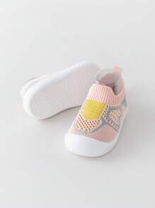 1 双时尚中性婴儿鞋，婴儿网眼透气步行鞋适合春夏季，新款婴儿学步鞋 - 粉色 - 查看 4