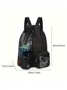 Swimming Bag, Mesh Drawstring Backpack With Wet Pocket, Beach Bag, Gym Workout Gear Bag, Sports Storage Tote, Handbag & Shoulder Bag