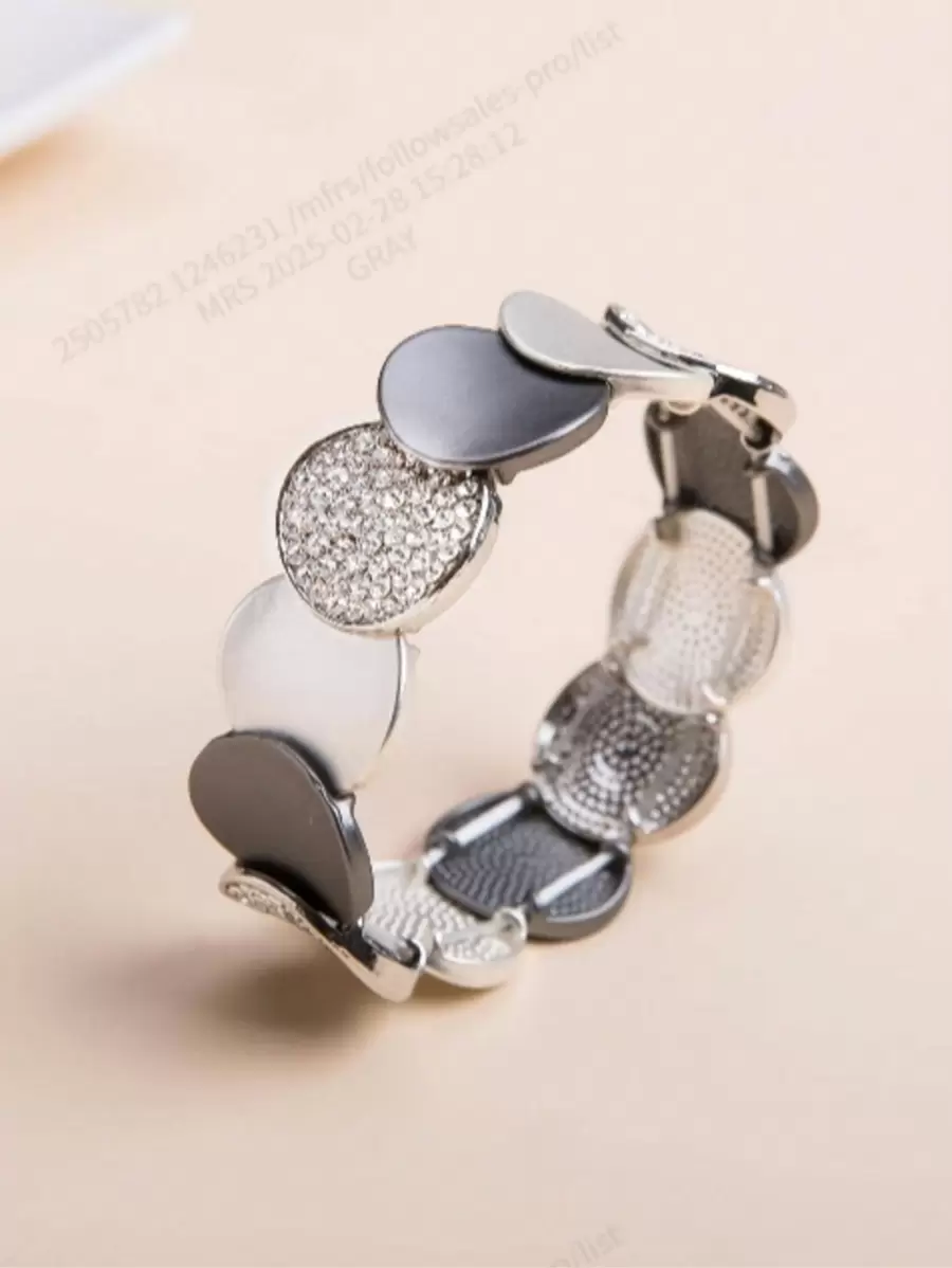 1pc Elegant Minimalist Style Multi-Color Rhinestone Embellished Bracelet, Sophisticated Design Women Accessory