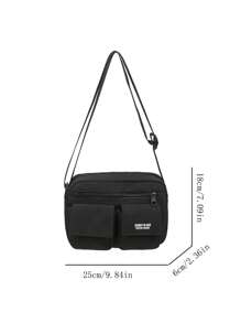 Couples Shoulder Bag, Multi-Pocket Shoulder Bag, Men's Shoulder Bag, Casual Sling Bag, Nylon, Square Bag College Bag Sling Bag