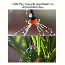 Adjustable Flow Garden Drip Irrigation System, Automatic Watering System, Made Of Plastic Material, No Need For Electricity, Universal Connection Thread, Water-Saving Spraying Device, Suitable For Gardens