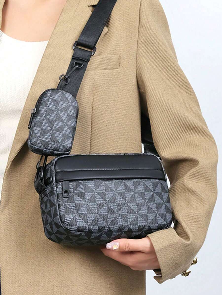 New Casual Fashion Crossbody Bag, Large Capacity Multi-Function Crossbody Bag, Office Bag, Shoulder Bag, Luxury Bag, Small Men's Bag, Men's Shoulder Bag, Side Bag, Shopping Bag, Camera Bag, Holiday Valentine'S Day Phone Bag - Multicolor - View 1