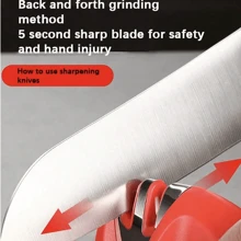 1PC Quick Kitchen Knife Sharpener, 4/3-Step Sharpening System For Fast And Effective Knife Sharpening, Repairs, Sharpens And Polishes Knives, Easy To Use With Non-Slip Handle, Black And Red Finish, Suitable For Sharpening Steel And Ceramic Knives, Ideal For Chefs, Cooks, And Home Kitchens, Ensures Sharp And Knives.