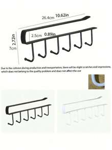 1 Stück Eisenhaken, 6 Haken/12 Haken optional, geeignet zum Aufhängen von Tassen, Kaffeetassen, Küchenutensilien, Hüten, Schals, kann auch als Aufbewahrungsregal verwendet werden, einsetzbar in Küche, Kaffeebar, unter Schränken und im Kleiderschrank. - Verschiedenfarbig - Übersicht 10