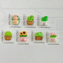 7pcs Green Plant Design Magnets - Vibrant Decor For Kitchen, Office Etc., Whiteboard, Cabinet, Storage Organizer, Classroom, Home, Kitchen, Office Cute And Fun Magnets, Oval Shape ABS Acrylic Kitchen Decor, Personalized Fridge Magnets, For Home, Office, Whiteboard, Storage Cabinet, Dishwasher, Christmas, Thanksgiving Holiday Gifts