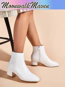 Herbst/Winter 2025 Damen einfache, vielseitige, bequeme Ankle Boots mit quadratischer Zehenkappe und mittlerem bis niedrigem Absatz