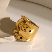1 Pair Minimalist Geometric Thread Textured Metal Industrial Style Casual Rings For Women