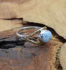 925 Sterling Silver And Brass Onyx Gemstone Jewelry Ring ~ December Month Birthstone ~ Natural Crystal Gemstone Ring ~ Gift For Valentine Day - 拉利馬爾 - 查看 3