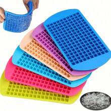 1 pieza Molde de cubitos de hielo de silicona de color opcional con 160 mini cubos y molde de liberación fácil para hielo triturado y arena de hielo