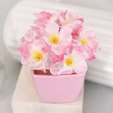 1 件迷你人造盆栽植物 - 塑料假花，适用于家庭办公室装饰，适合架子、桌面、书柜